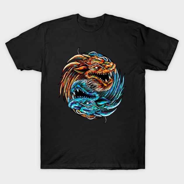 Dragon Yin Yang energy T-Shirt by Tuye Project